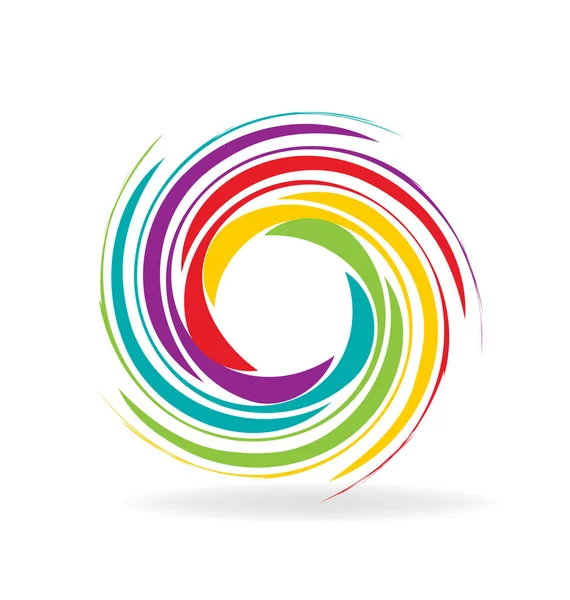 Regnbåge cirkel virvel, vektor logo ikon — Stock vektor