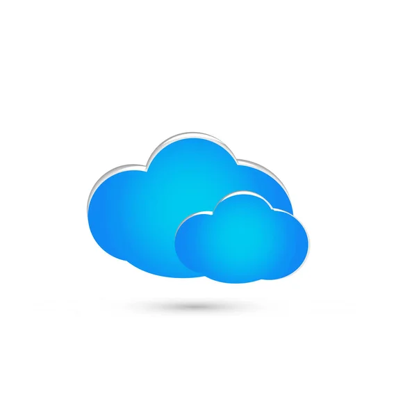 Groupe de nuages bleus icône isolée — Image vectorielle