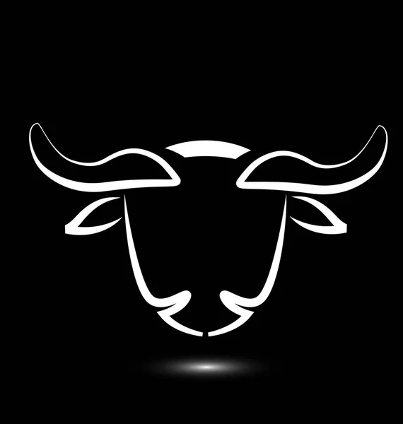 Icono de cabeza de toro sobre fondo blanco — Vector de stock