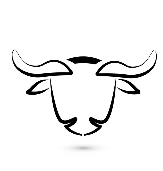 Icono de cabeza de toro sobre fondo blanco — Vector de stock