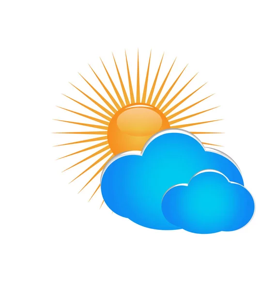 Icône Soleil et environnement cloud — Image vectorielle