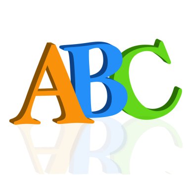 beyaz zemin üzerinde ABC harfleri