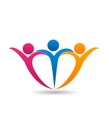 Takım insanlar vektör tasarlamak gruptan yapılan kalp