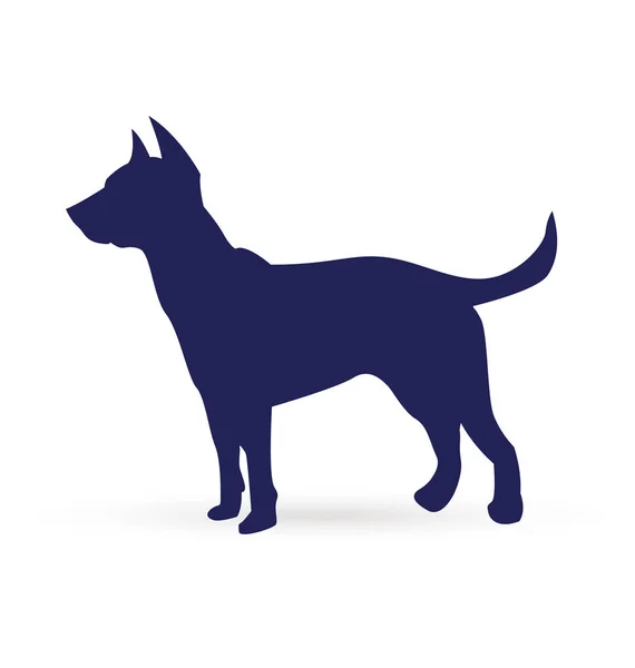 Icona sagoma cane blu — Vettoriale Stock