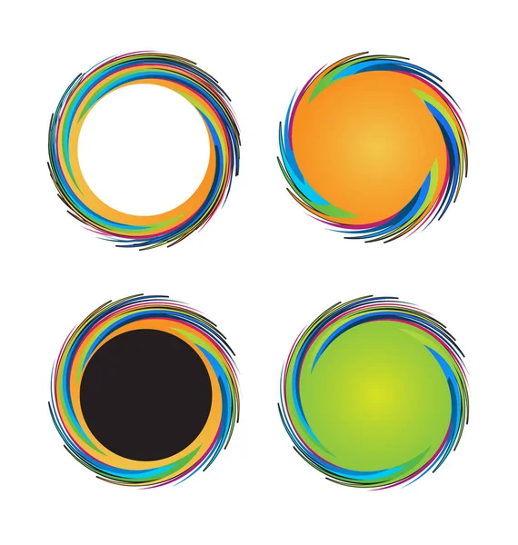 Набір барвистих круглих хвиль вектор — стоковий вектор