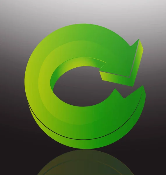 Ícone de reciclagem seta verde —  Vetores de Stock
