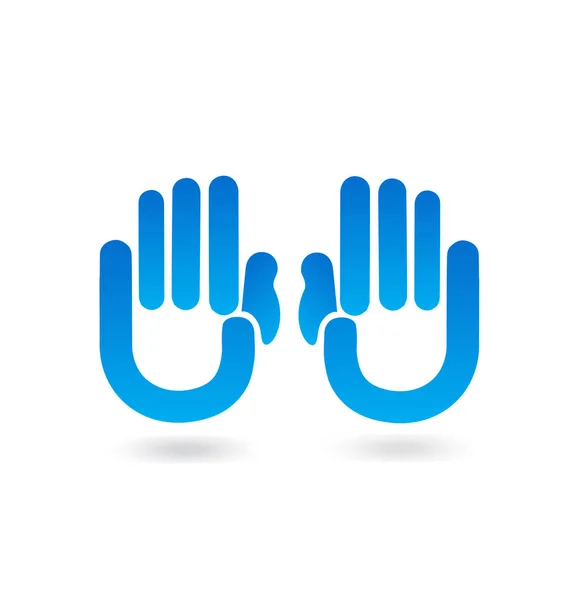 Blue hands isolated icon — Stock Vector