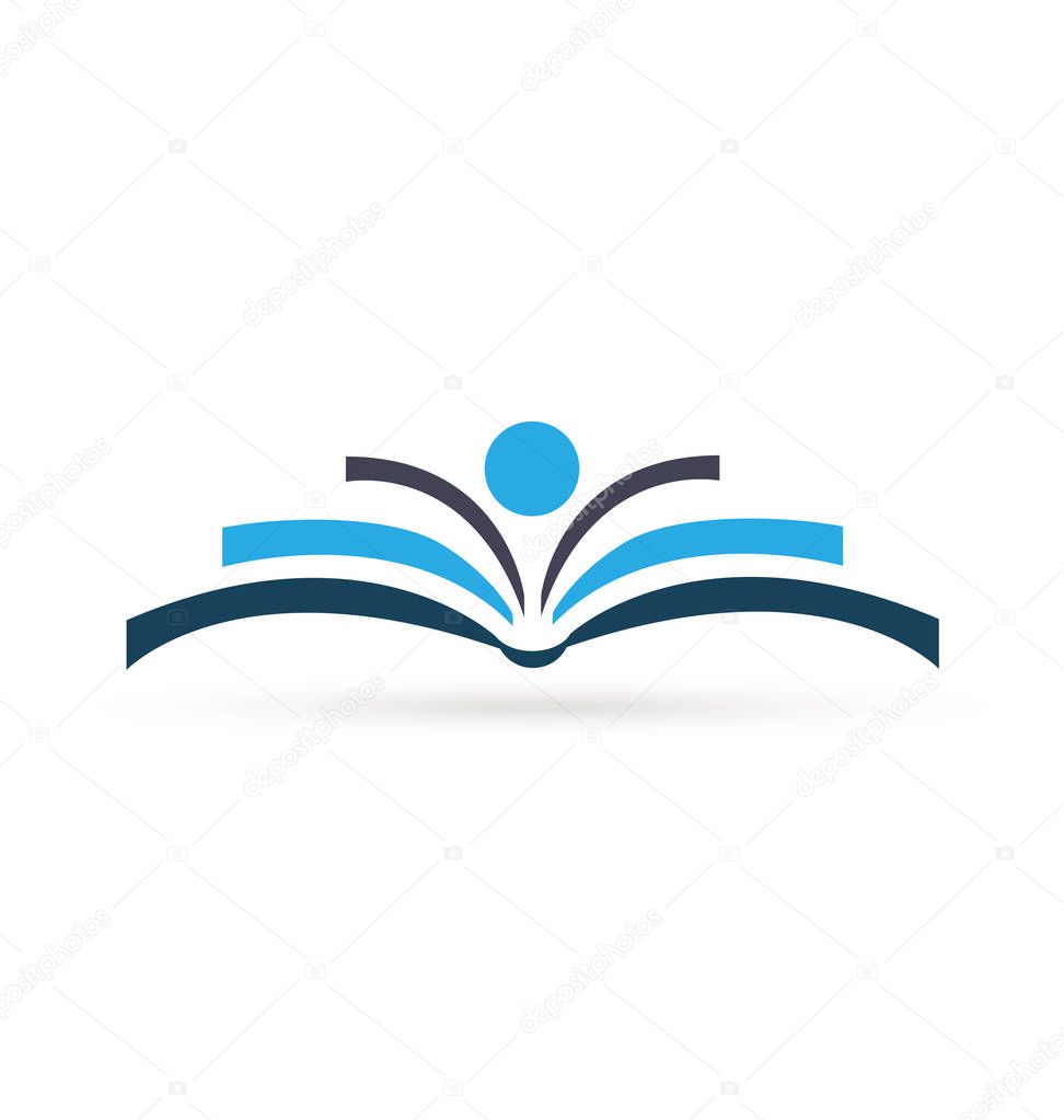 Abstract blue book logo vector