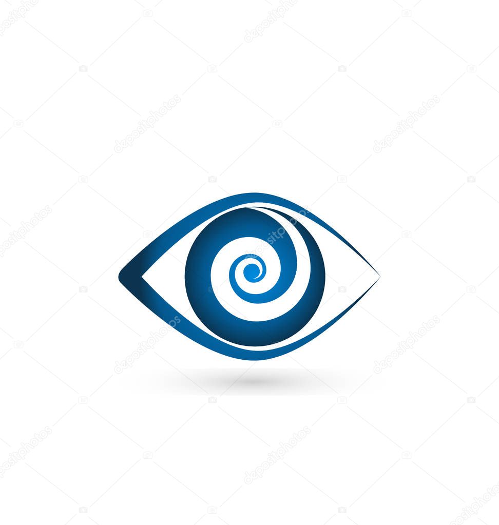 Eye with swirly iris vector icon