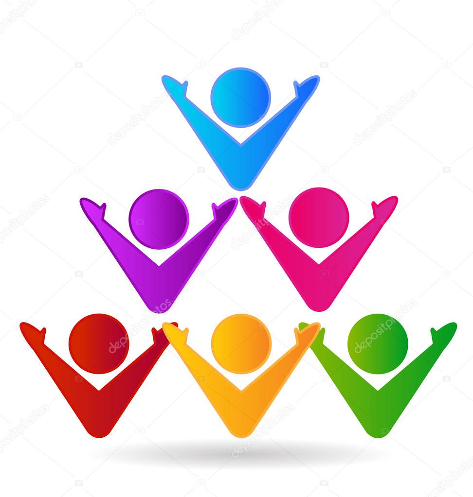 Team of people in a pyramid icon vector