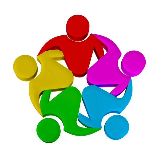 Teamwork Menschen Gruppenplanung und Treffen. Logo-Design — Stockfoto