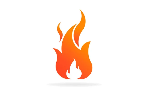 Feuerflamme mit verborgenem negativen Raum. Vektorlogo-Symbol — Stockvektor