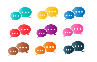 Konuşma iletisi iletişim renkli seti