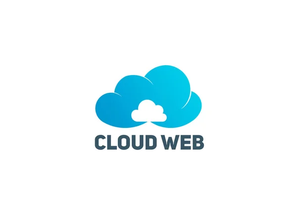 Symbole de logo vectoriel de technologie Web Cloud — Image vectorielle