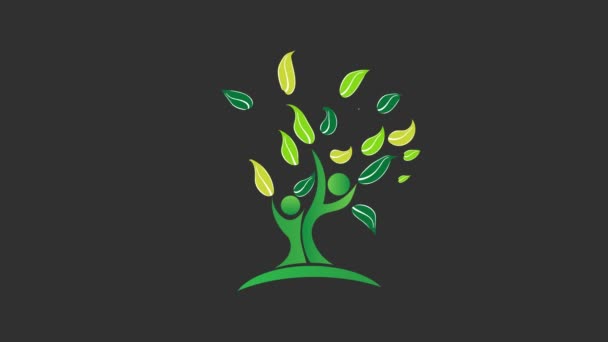 Zelený strom přírody. Video animace