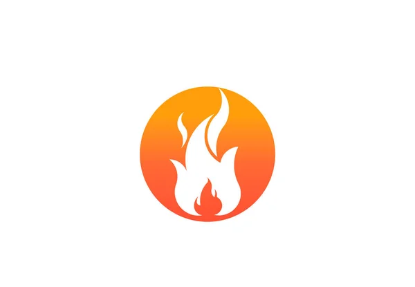 Feuerflamme mit negativem Raum. Vektorlogo-Symbol — Stockvektor