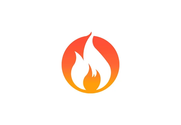 Feuerflamme mit negativem Raum. Vektorlogo-Symbol — Stockvektor