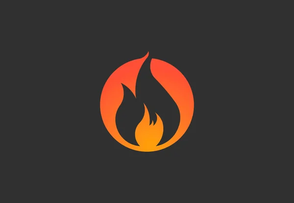 Feuerflamme mit negativem Raum. Vektorlogo-Symbol — Stockvektor