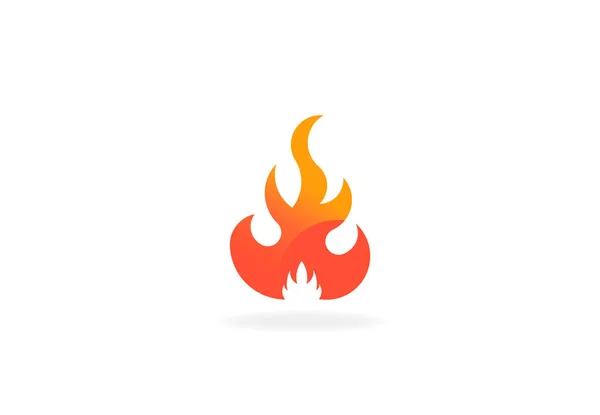 Alev negatif boşluk ile ateş. Vektör Logo simge — Stok Vektör