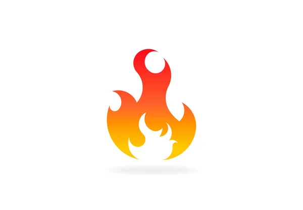 Flamme de feu avec espace négatif. Symbole de logo vectoriel — Image vectorielle