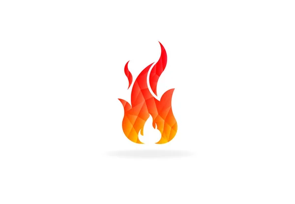 Flamme Feu Avec Espace Négatif Illustration Conception Logo Faible Poly — Image vectorielle