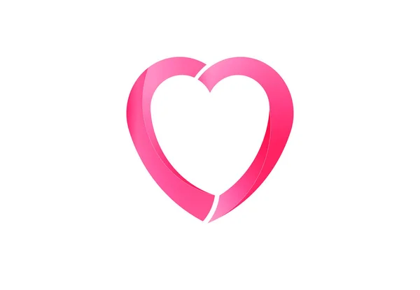 Coração rosa amor caridade vetor logotipo — Vetor de Stock