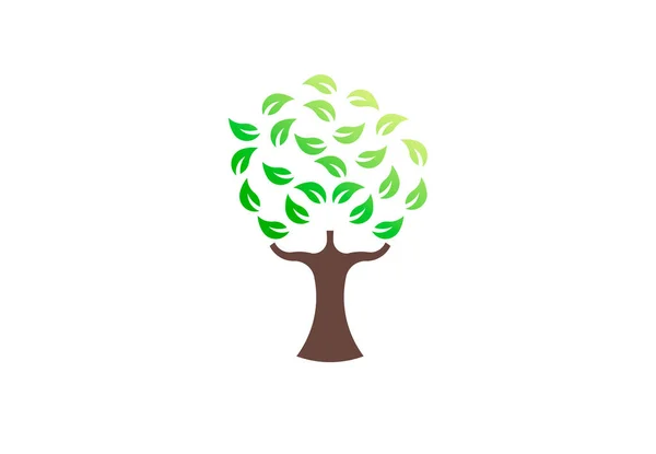 Gröna träd miljömässiga, vektor logo — Stock vektor