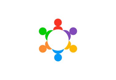 Ekip çalışması grup insanlar, vektör logosu