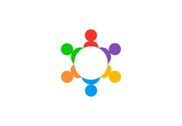 Pracy zespołowej grupy osób, wektor logo — Wektor stockowy