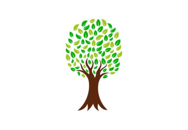 Ağaç yeşil doğa, vektör Logo