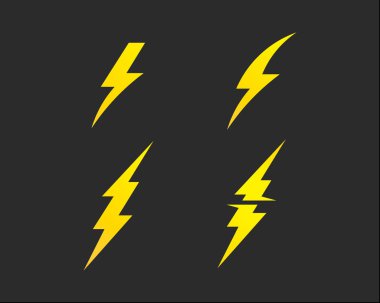 Yıldırım, elektrik güç vektör set