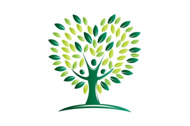 Yeşil ağaç sağlık ve büyüme vektör