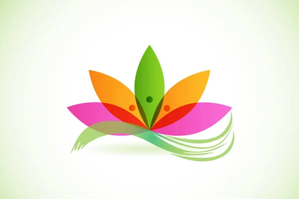 Fleur de lotus aux mains abstraites, vecteur — Image vectorielle
