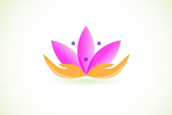 Fleur de lotus aux mains abstraites, vecteur — Image vectorielle