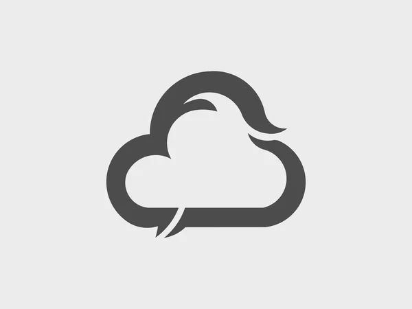 Service de technologie Cloud, logo icône — Image vectorielle