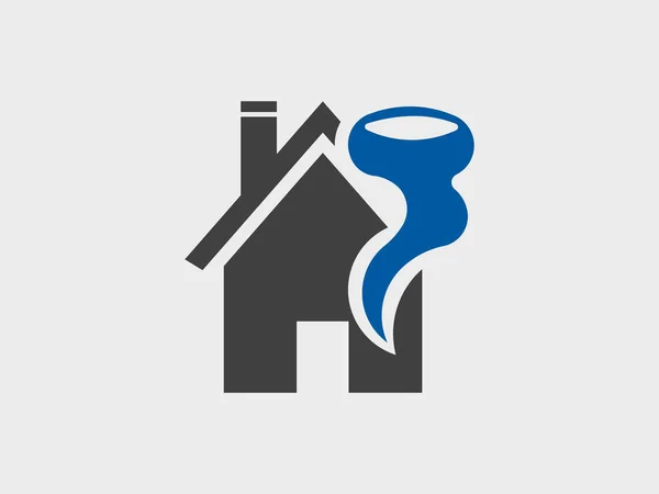 Maison et catastrophe ouragan, vecteur icône — Image vectorielle