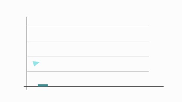 Graph chart with arrow, gaussian curve, video animation — Stock Video