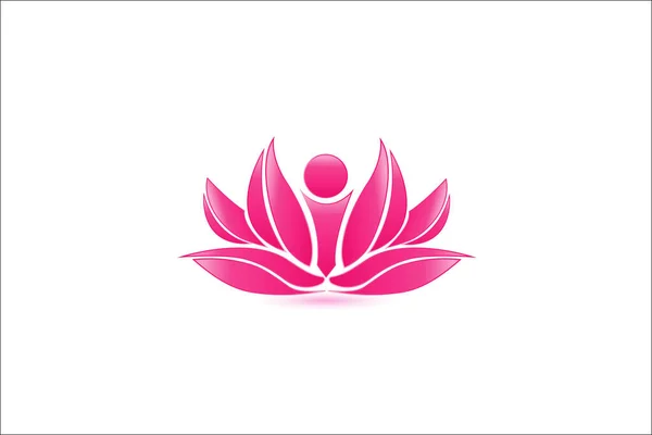 Rosa flor de loto, vector abstracto — Vector de stock