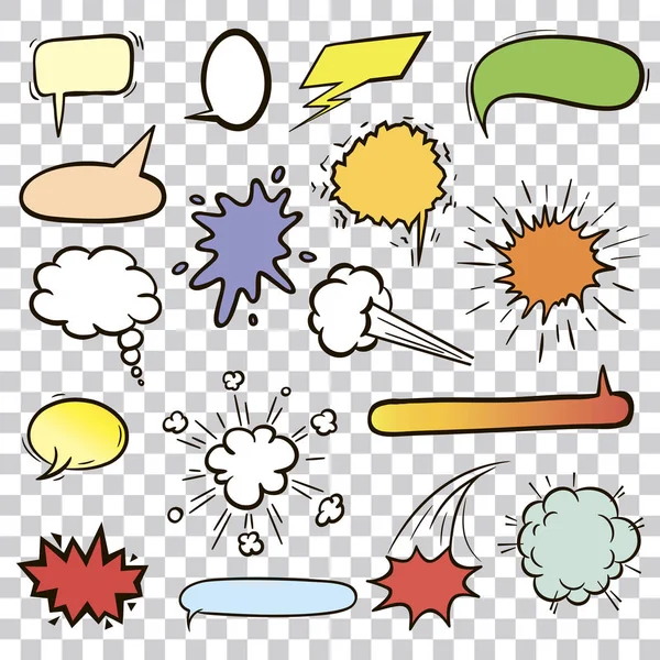 düz renk konuşma balonları. çizilmiş simgeler el