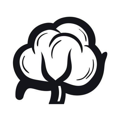 Pamuk görüntü ile siyah beyaz simgesi