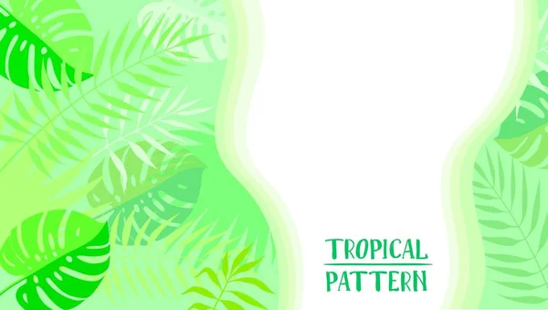 Sfondo vettoriale con foglie tropicali e spazio per il testo — Vettoriale Stock