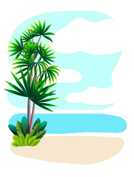 Kaart uit de zee. zomer rust. kleur illustratie — Stockvector