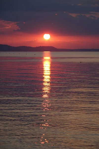 Pôr Sol Mar Egeu — Fotografia de Stock