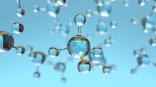 Soyut Şeffaf Mavi Molekülleri — Stok fotoğraf
