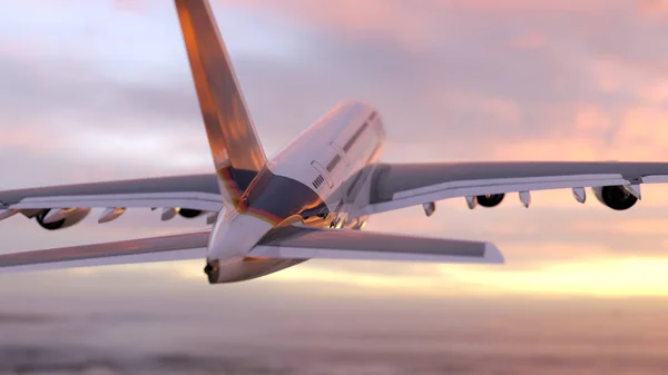 Avión Aire Vuela Cielo Del Amanecer — Foto de Stock