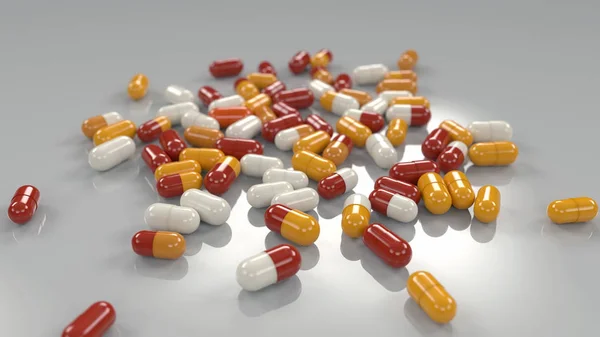 Various Capsules Table — Stock Photo, Image