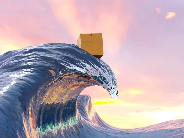 Poštovní Zásilka Pluje Moři — Stock fotografie