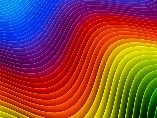 以彩虹颜色抽象波面 — 图库照片