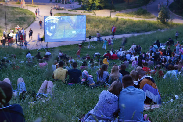 open air cinema in a park