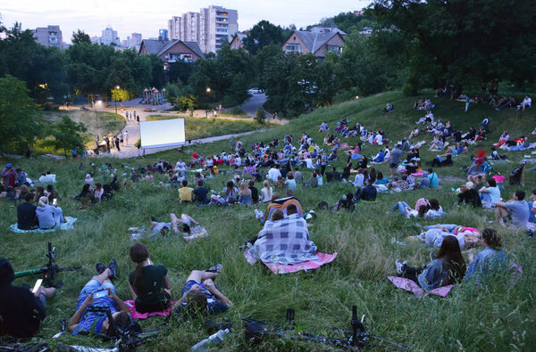 open air cinema in a park
